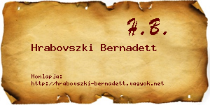 Hrabovszki Bernadett névjegykártya